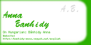 anna banhidy business card